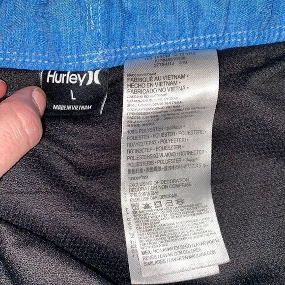 Hurley boys youth swim trunks w/mesh lining blue sz L - Picture 4 of 7
